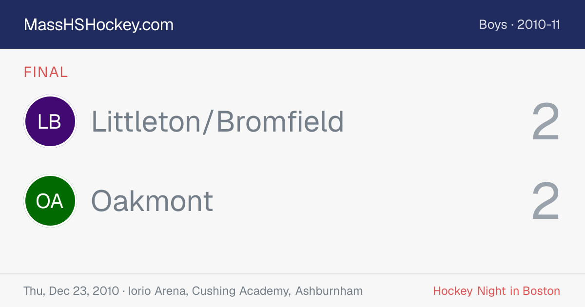 Littleton/Bromfield at Oakmont score card