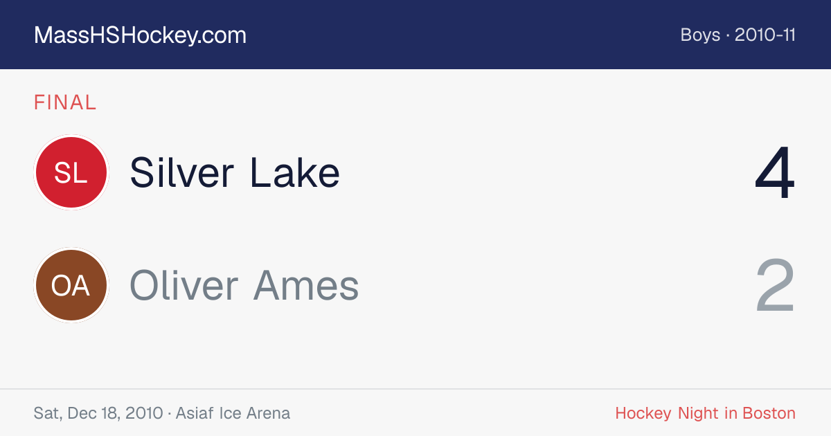 Silver Lake at Oliver Ames score card