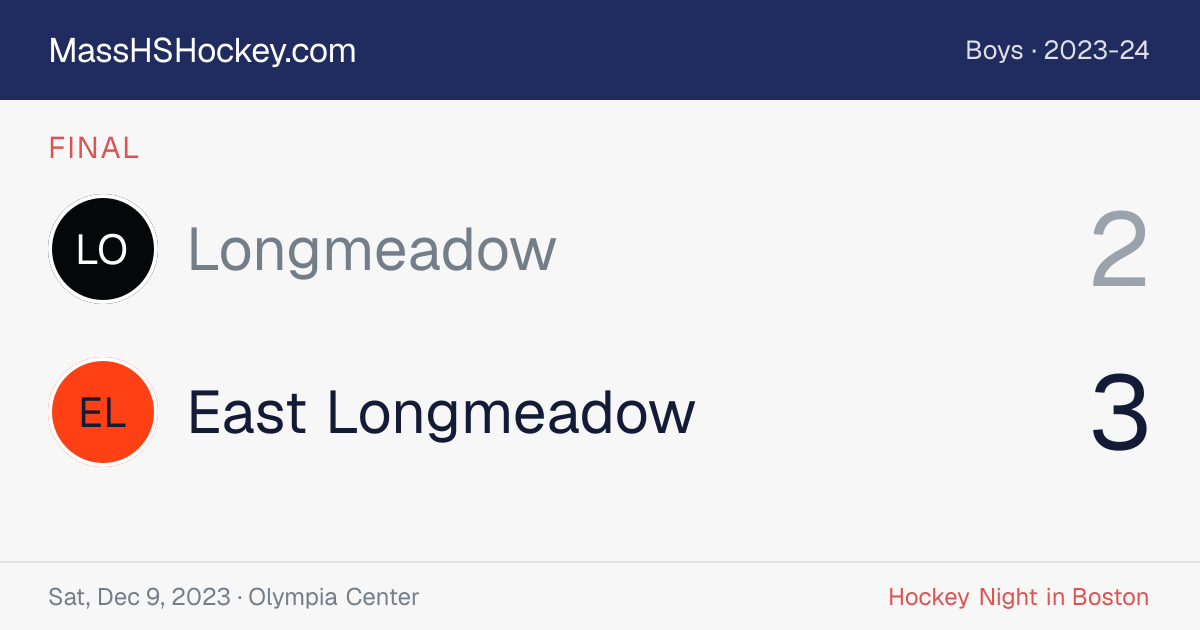 Longmeadow at East Longmeadow score card