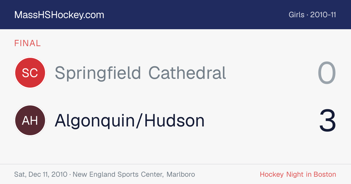 Springfield Cathedral at Algonquin/Hudson score card