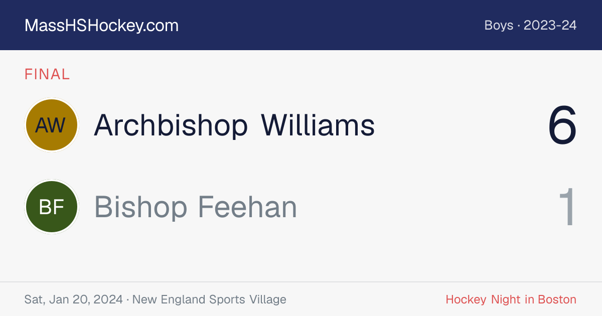Archbishop Williams at Bishop Feehan score card