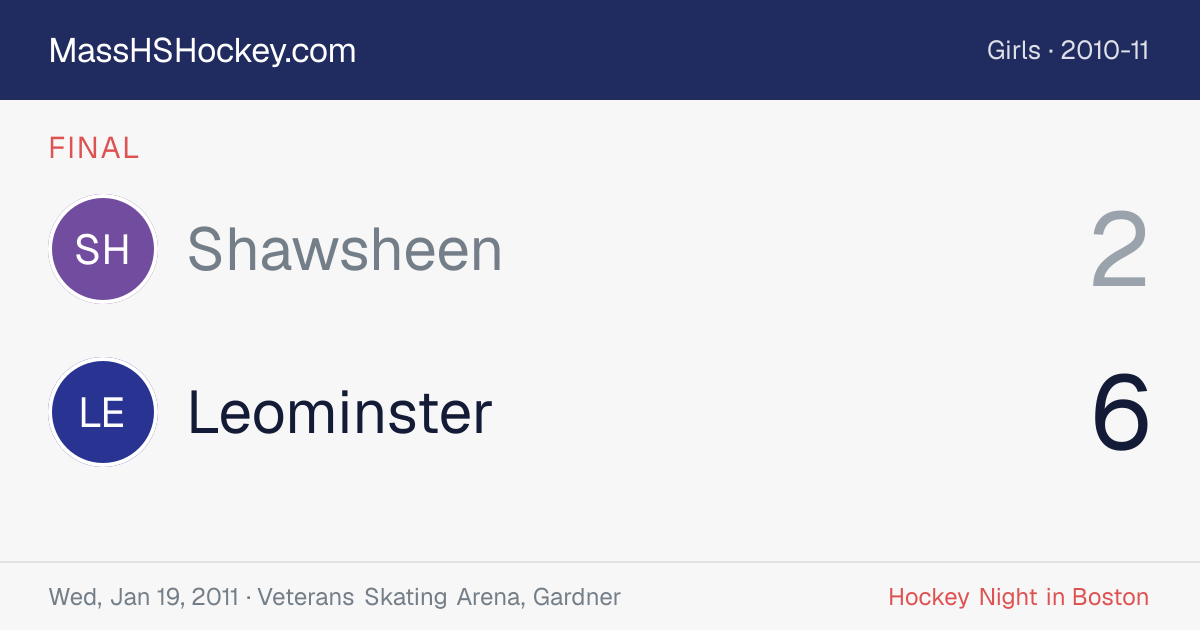 Shawsheen at Leominster score card