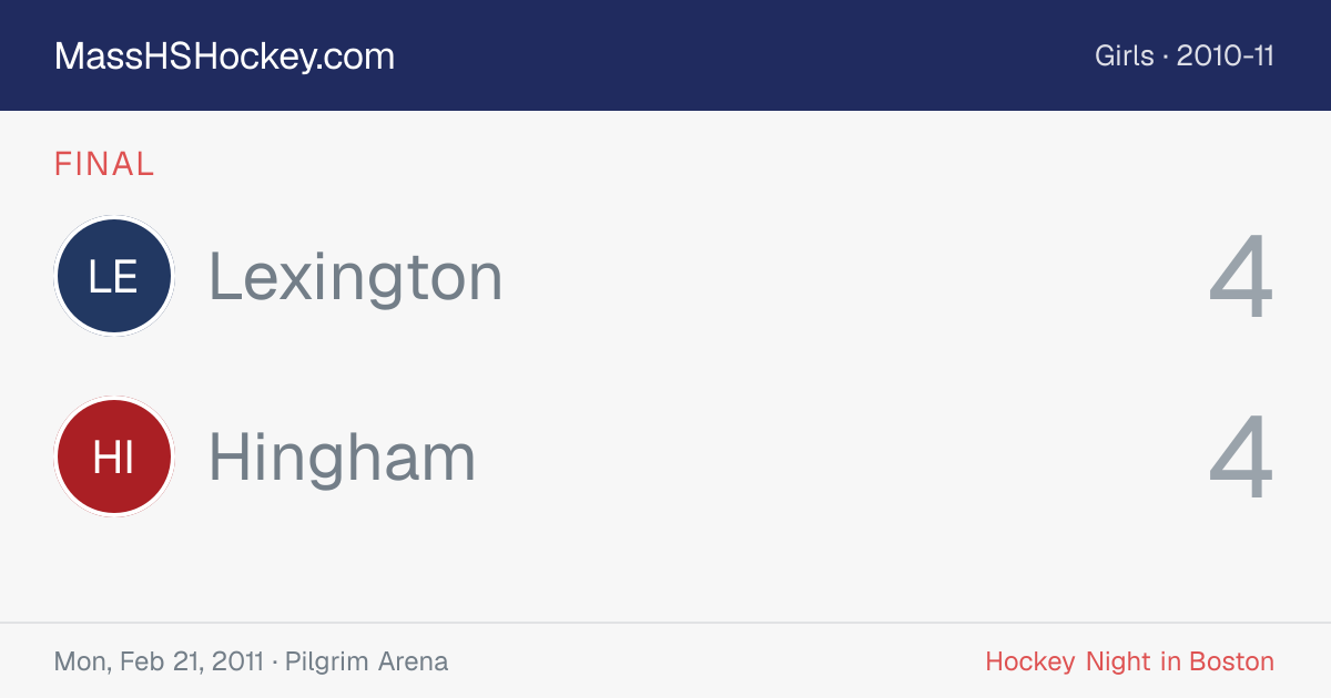 Lexington at Hingham score card