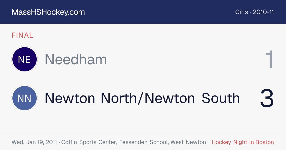 Needham at Newton North/Newton South score card
