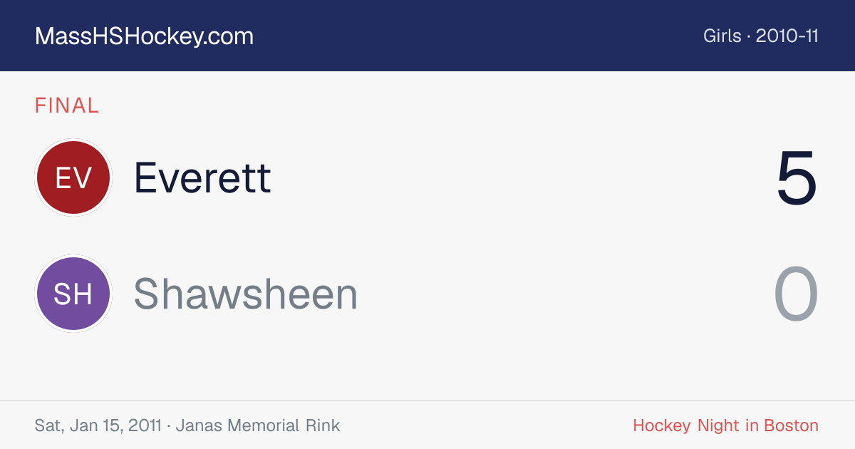Everett at Shawsheen score card