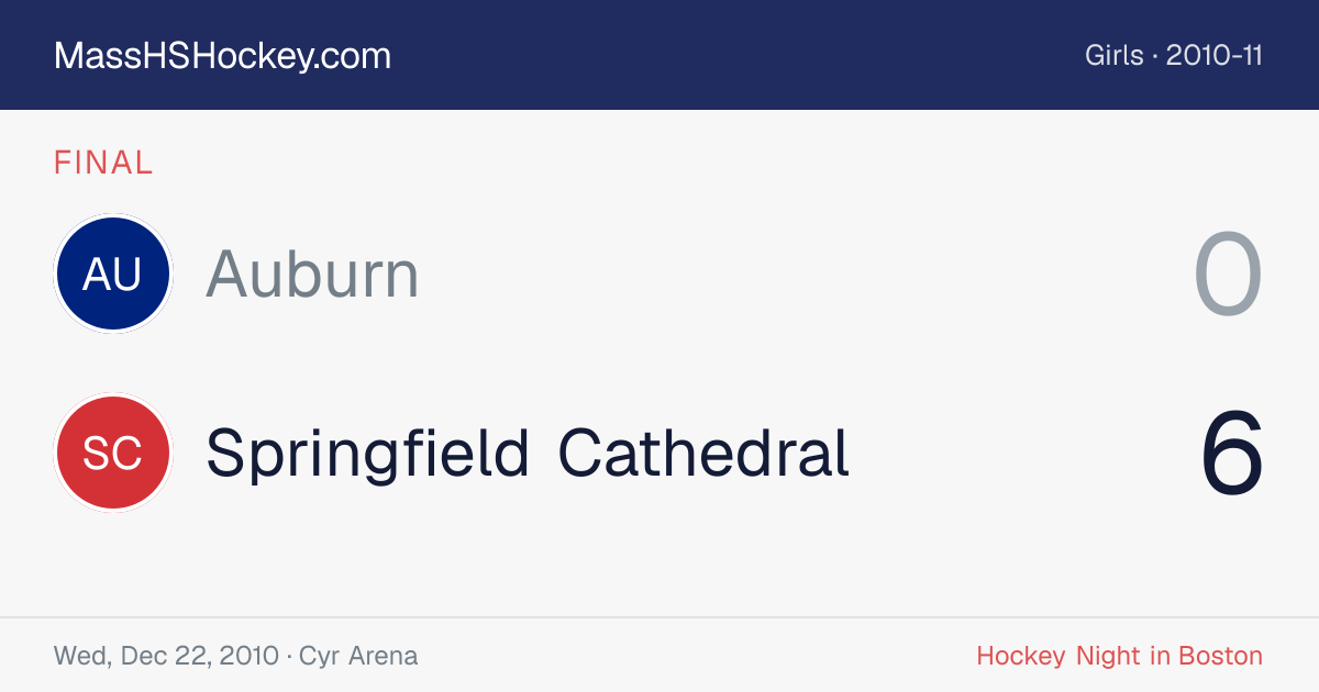 Auburn at Springfield Cathedral score card