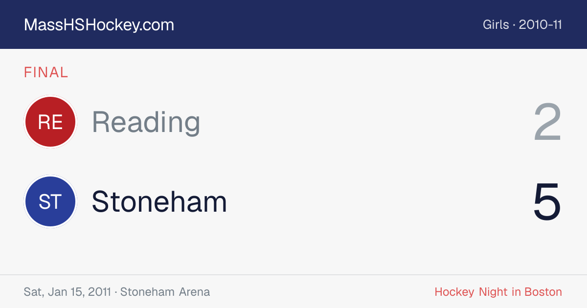 Reading at Stoneham score card