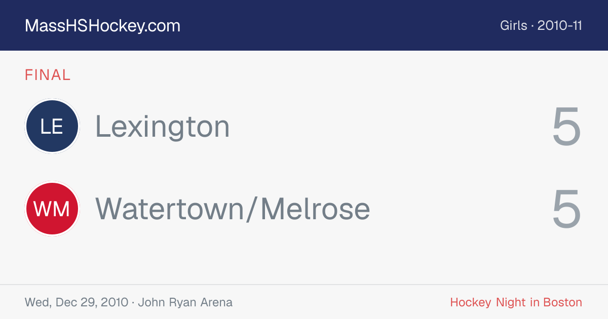 Lexington at Watertown/Melrose score card