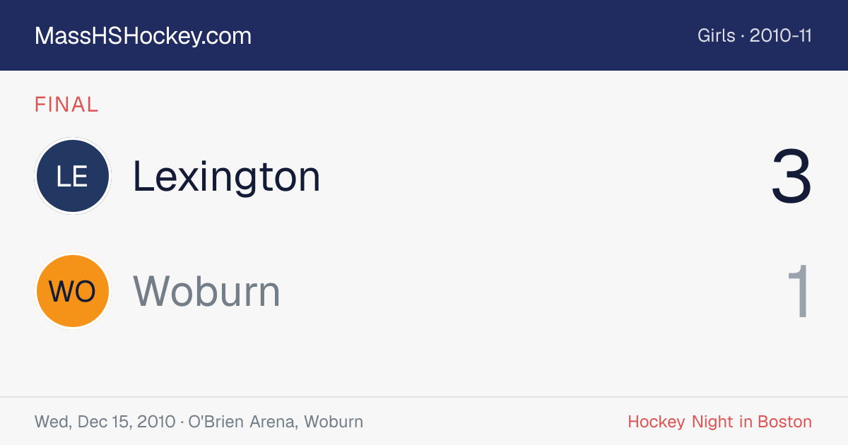Lexington at Woburn score card