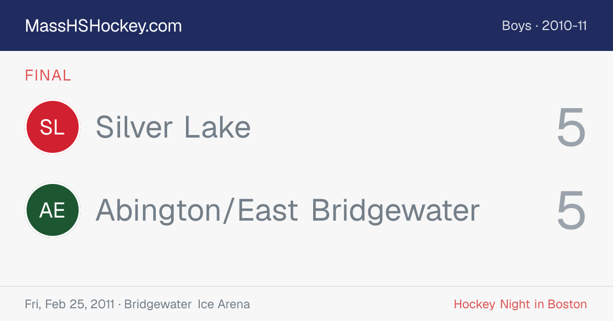 Silver Lake at Abington/East Bridgewater score card