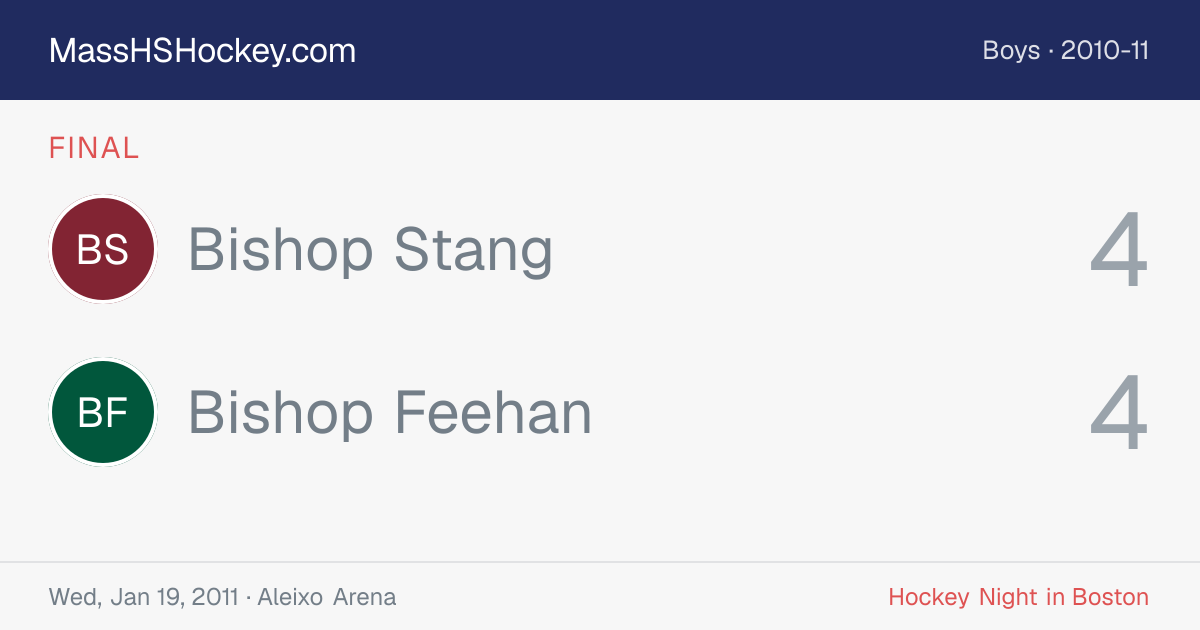 Bishop Stang at Bishop Feehan score card
