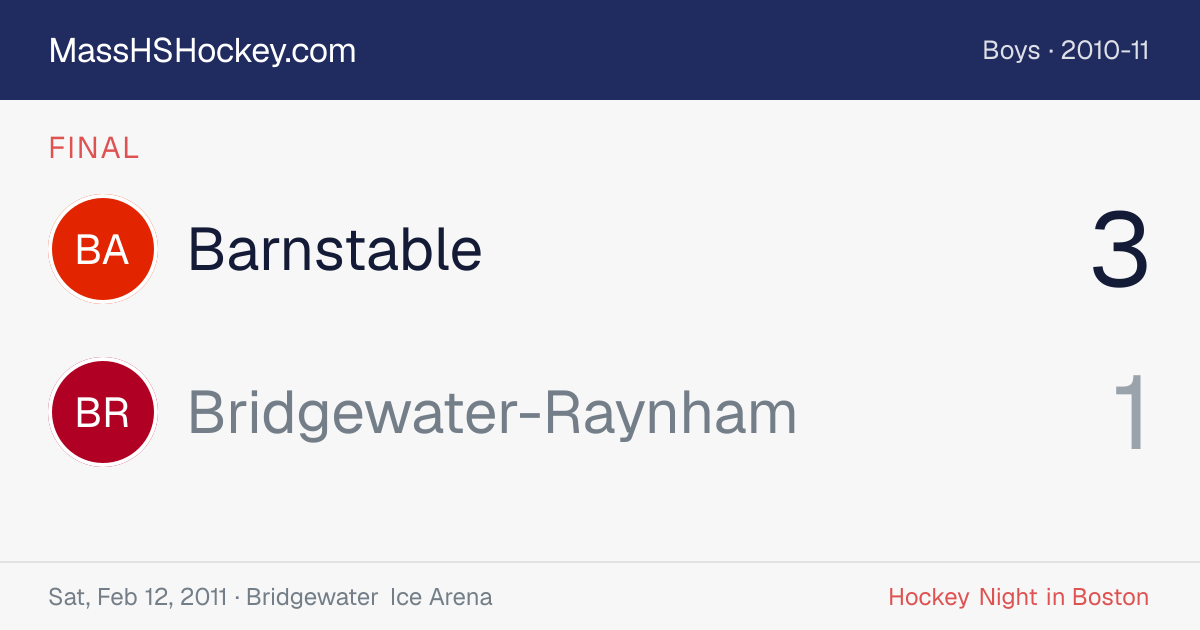 Barnstable at Bridgewater-Raynham score card