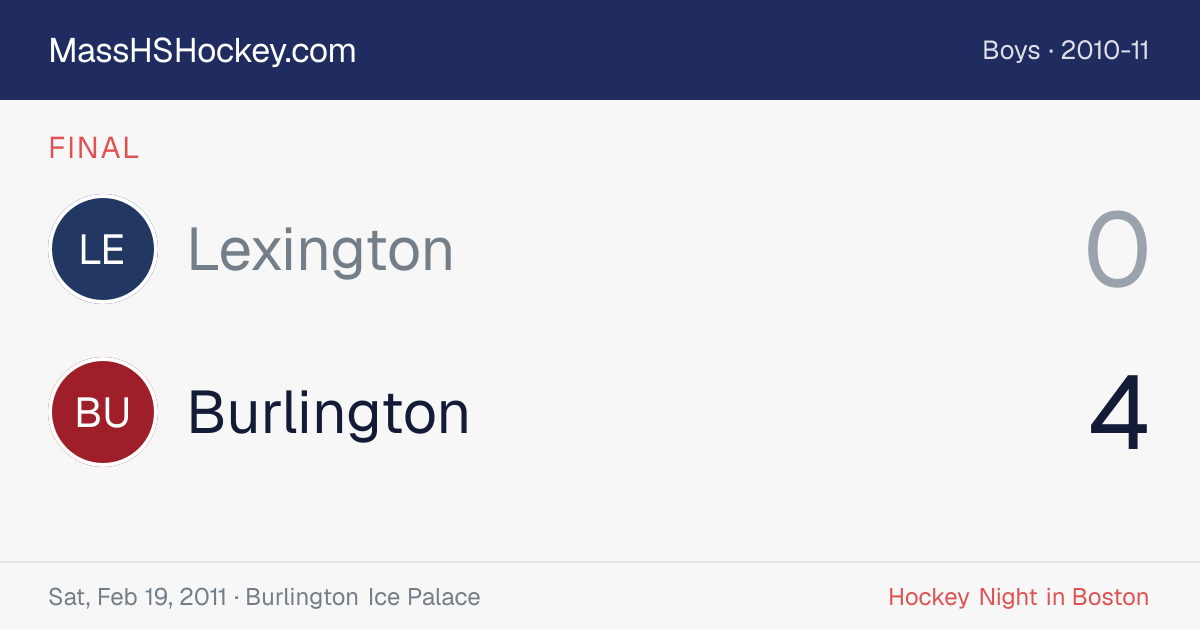Lexington at Burlington score card