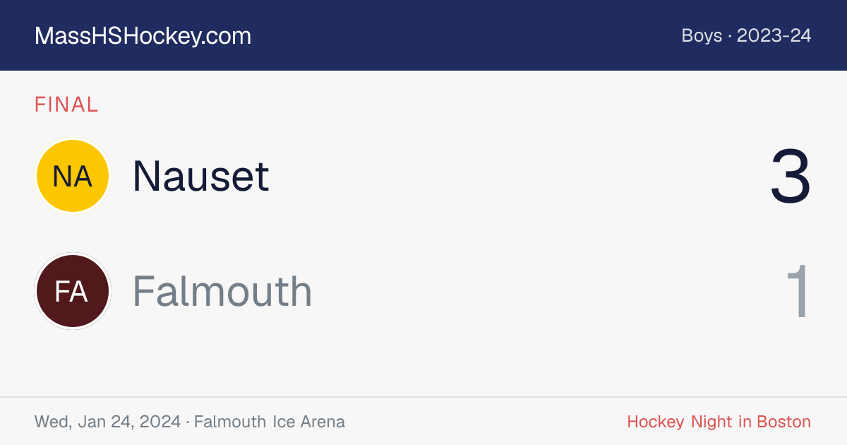 Nauset at Falmouth score card