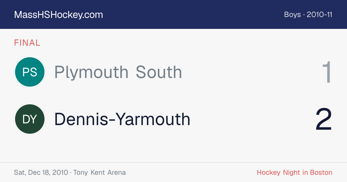 Plymouth South at Dennis-Yarmouth score card