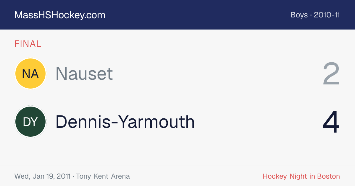 Nauset at Dennis-Yarmouth score card