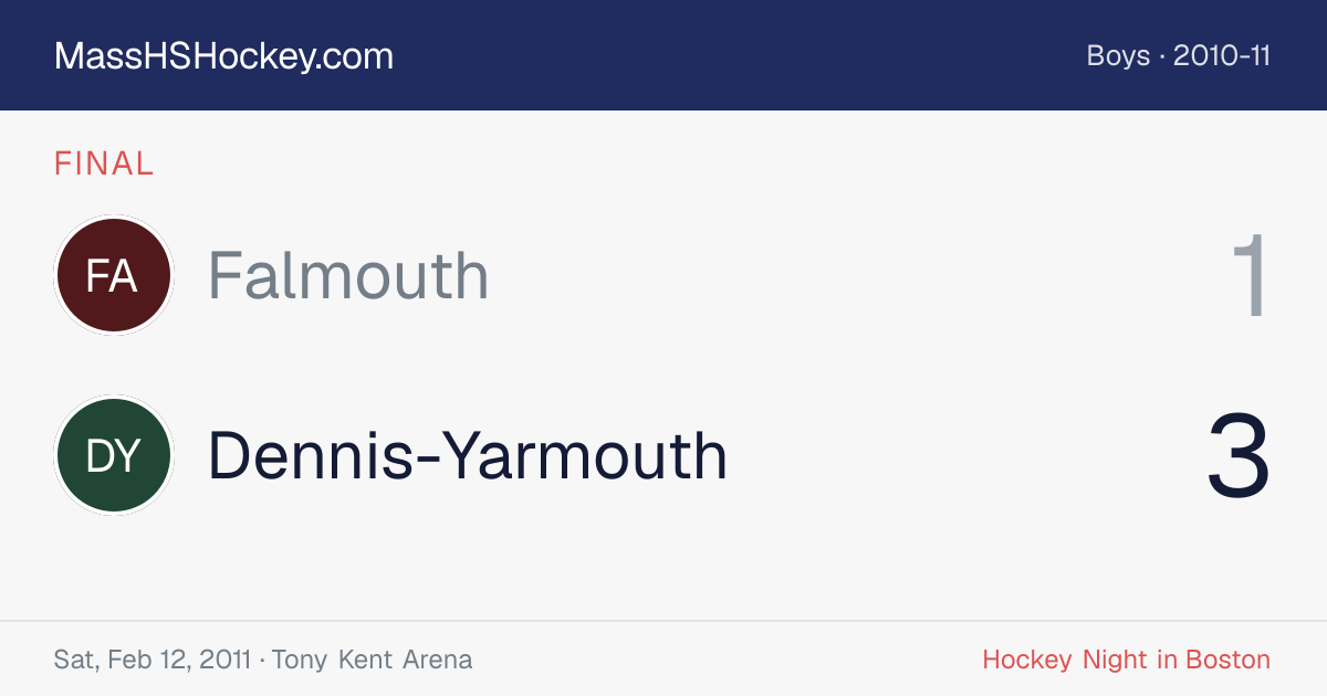 Falmouth at Dennis-Yarmouth score card