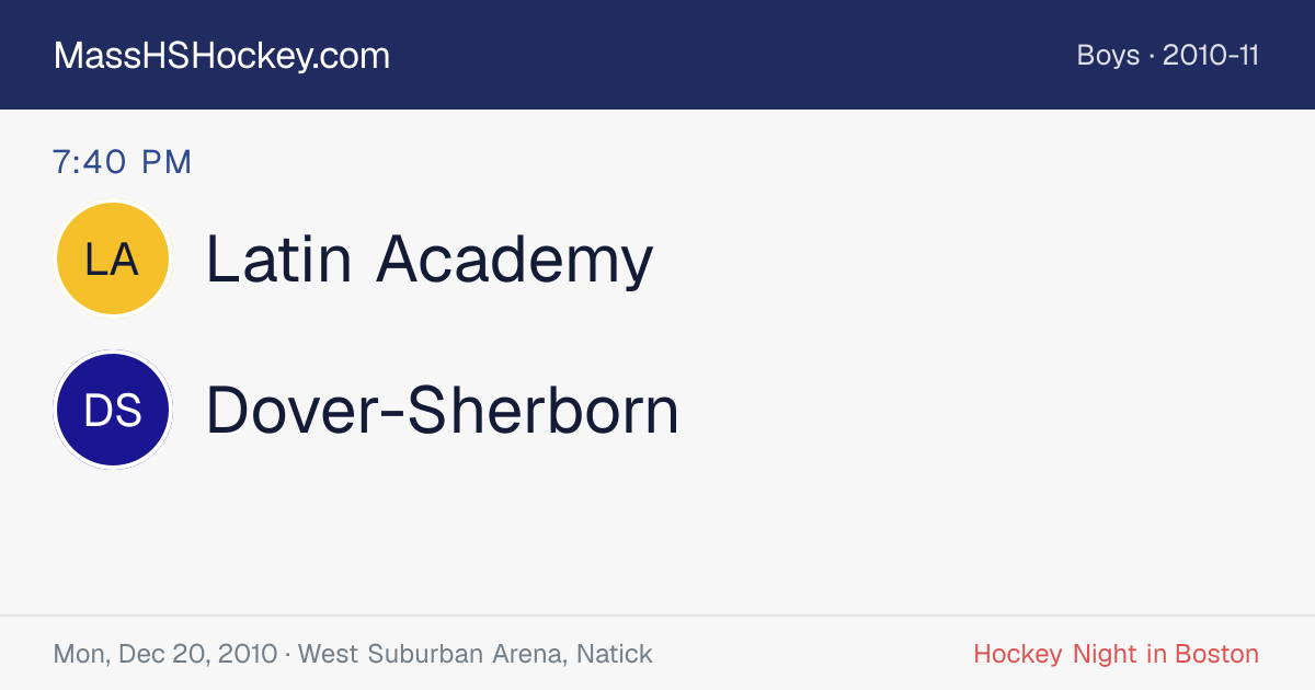 Latin Academy at Dover-Sherborn score card