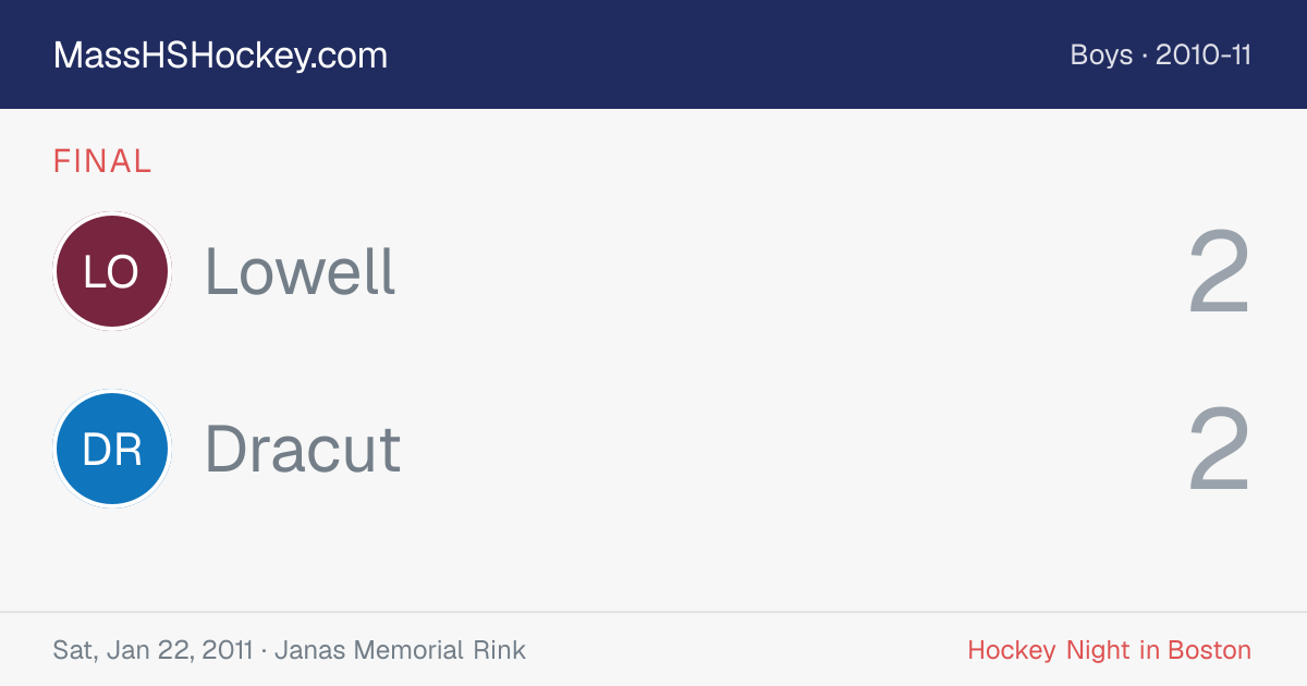 Lowell at Dracut score card