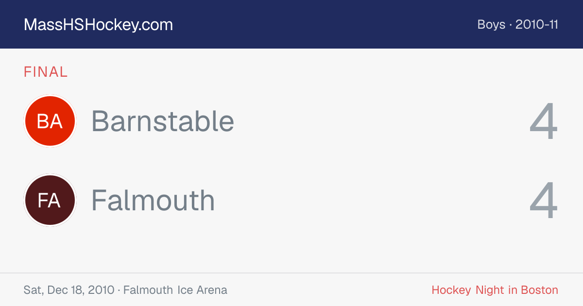 Barnstable at Falmouth score card