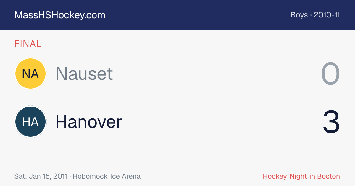 Nauset at Hanover score card