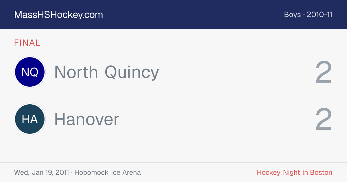 North Quincy at Hanover score card
