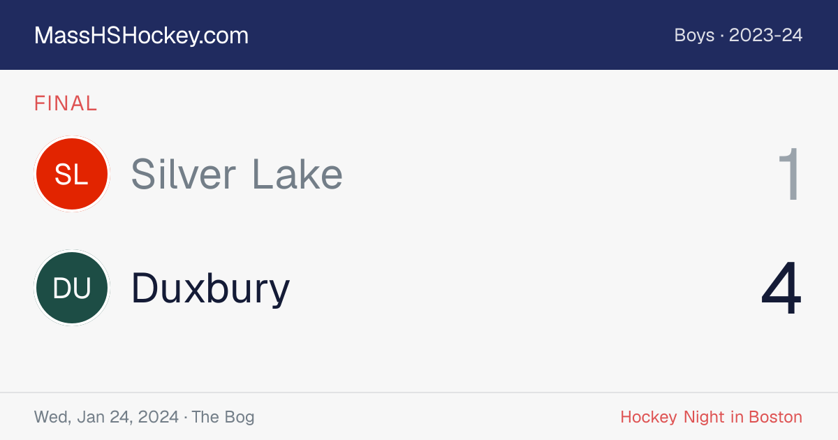 Silver Lake at Duxbury score card