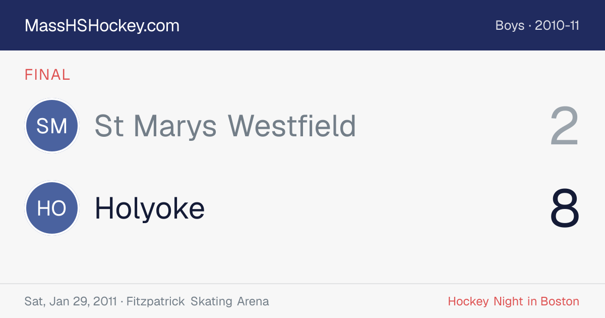 St Marys Westfield at Holyoke score card
