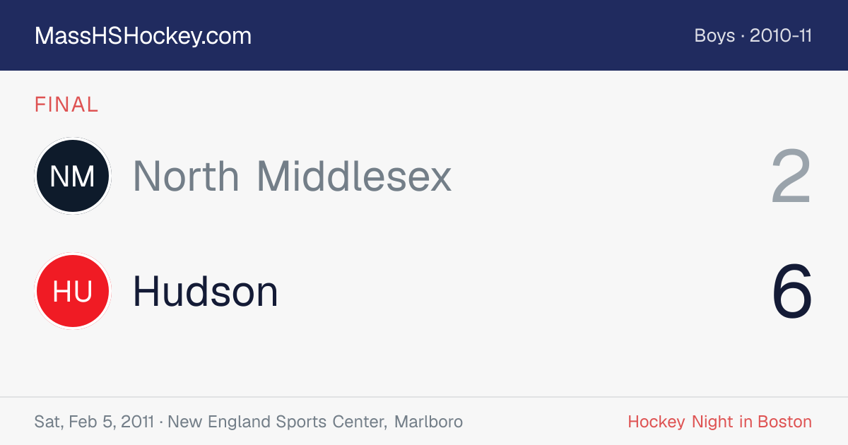 North Middlesex at Hudson score card