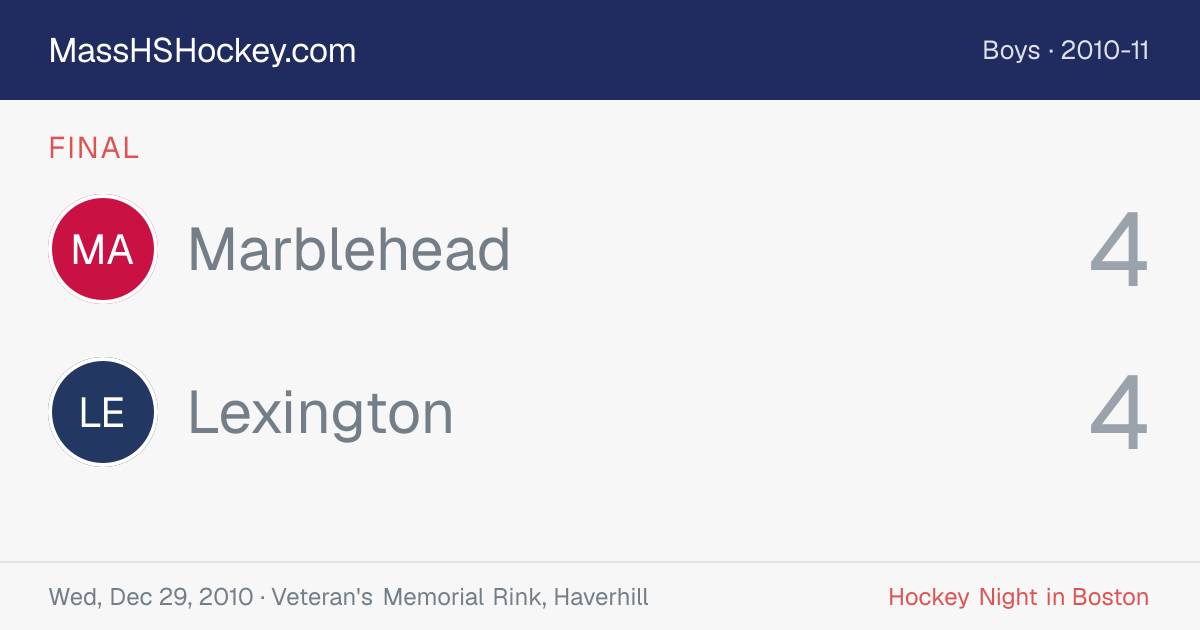 Marblehead at Lexington score card