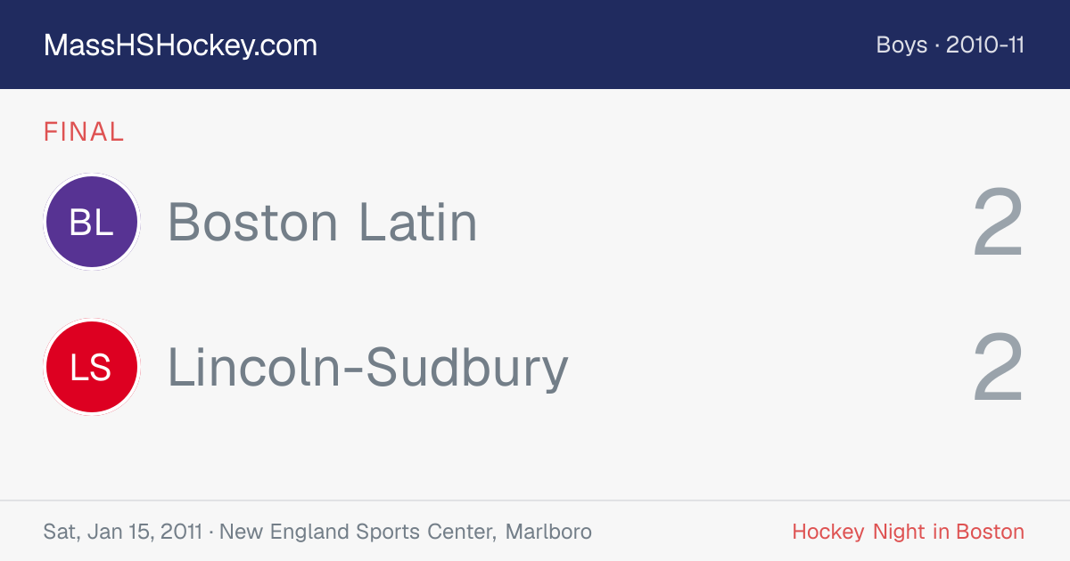 Boston Latin at Lincoln-Sudbury score card
