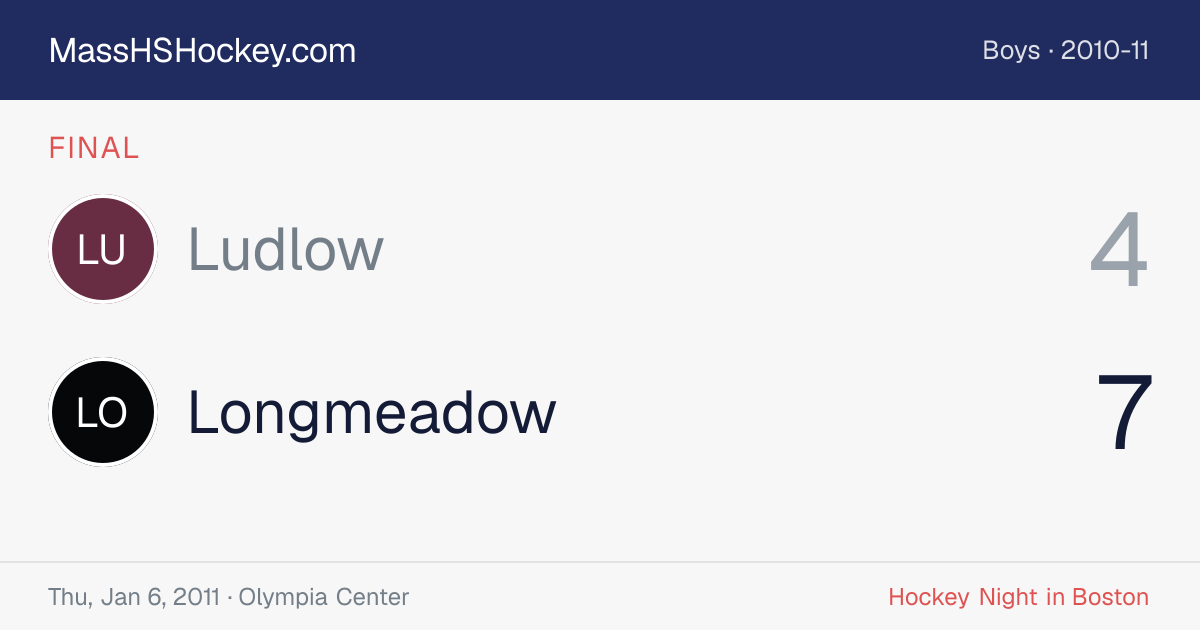 Ludlow at Longmeadow score card