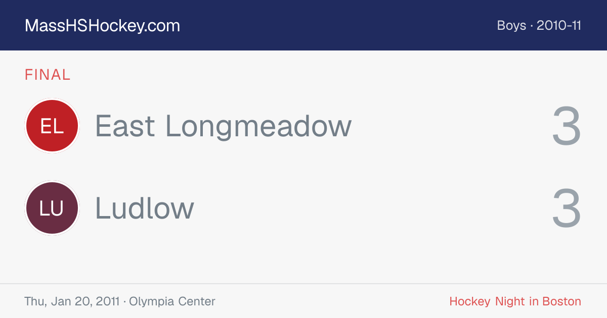 East Longmeadow at Ludlow score card