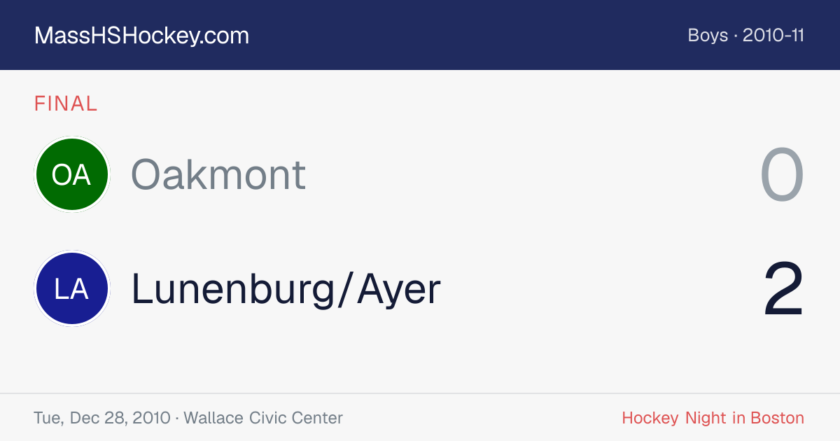 Oakmont at Lunenburg/Ayer score card