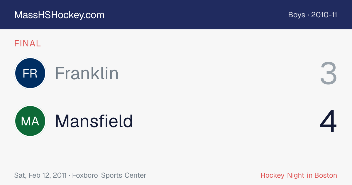 Franklin at Mansfield score card