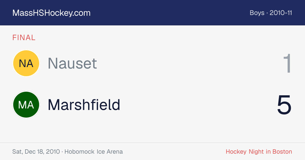 Nauset at Marshfield score card