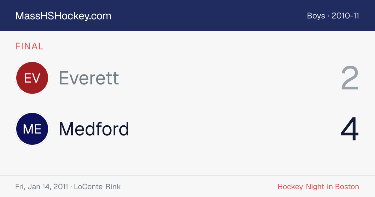 Everett at Medford score card