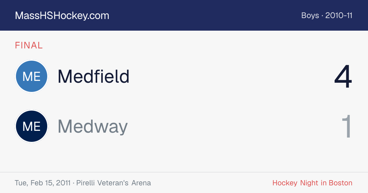 Medfield at Medway score card