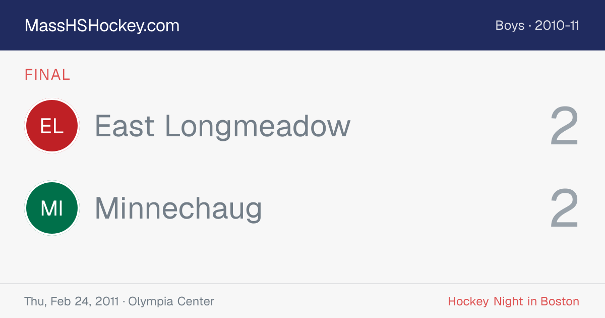 East Longmeadow at Minnechaug score card
