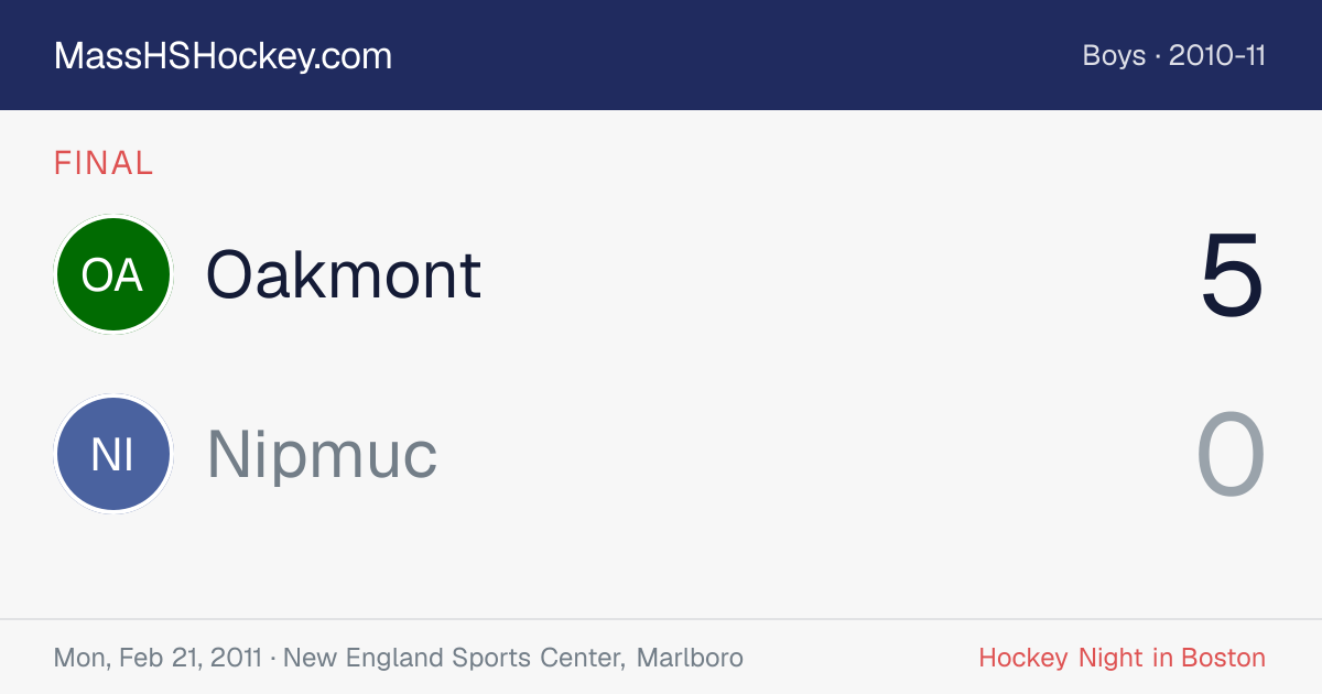Oakmont at Nipmuc score card