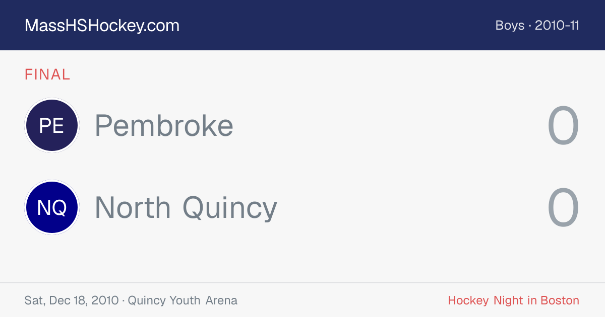 Pembroke at North Quincy score card