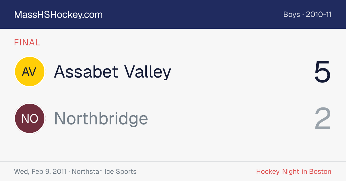 Assabet Valley at Northbridge score card