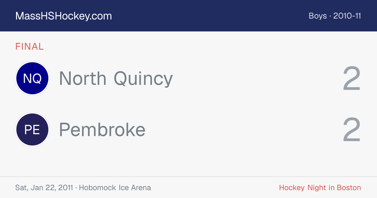 North Quincy at Pembroke score card