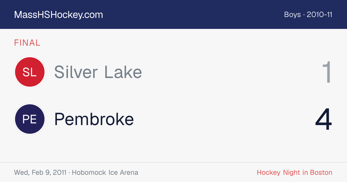 Silver Lake at Pembroke score card