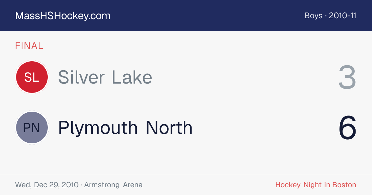 Silver Lake at Plymouth North score card