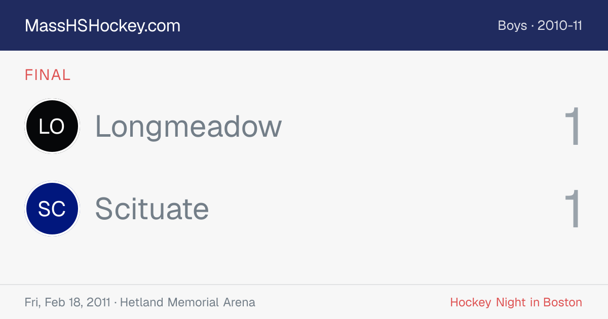 Longmeadow at Scituate score card