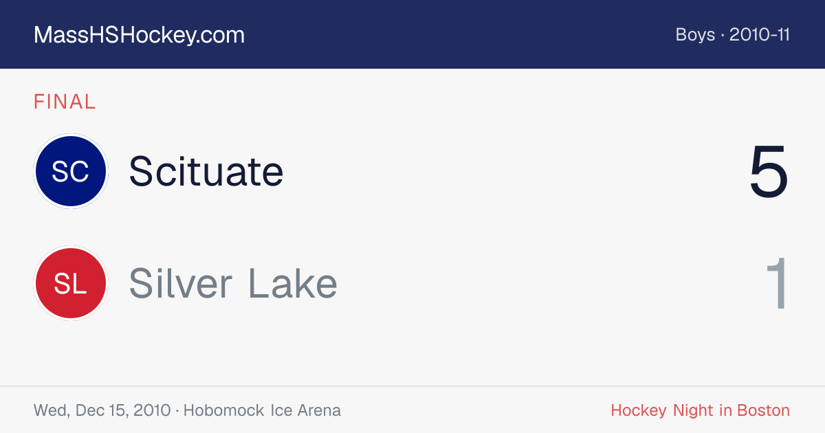 Scituate at Silver Lake score card