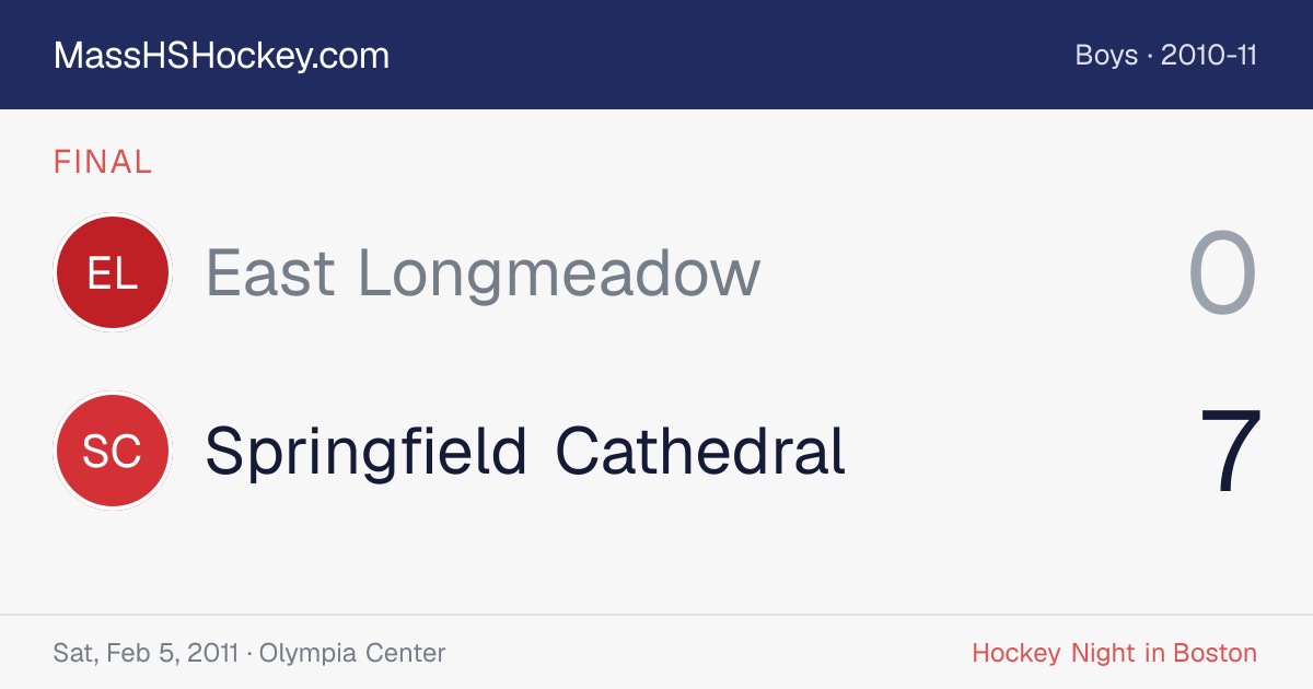 East Longmeadow at Springfield Cathedral score card