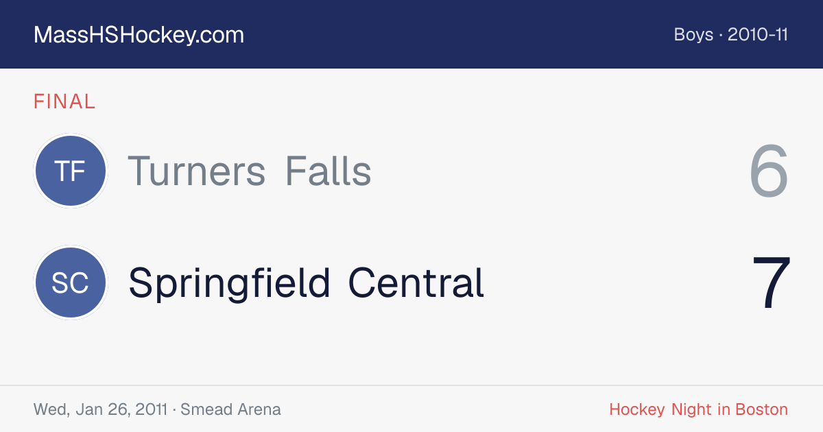 Turners Falls at Springfield Central score card