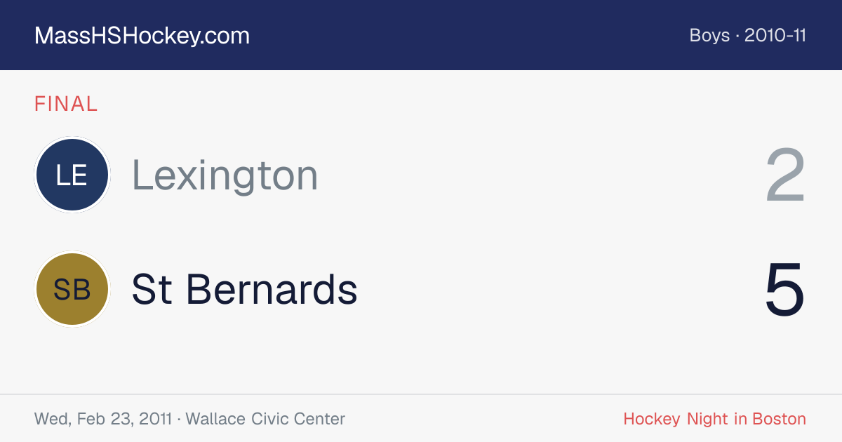 Lexington at St Bernards score card